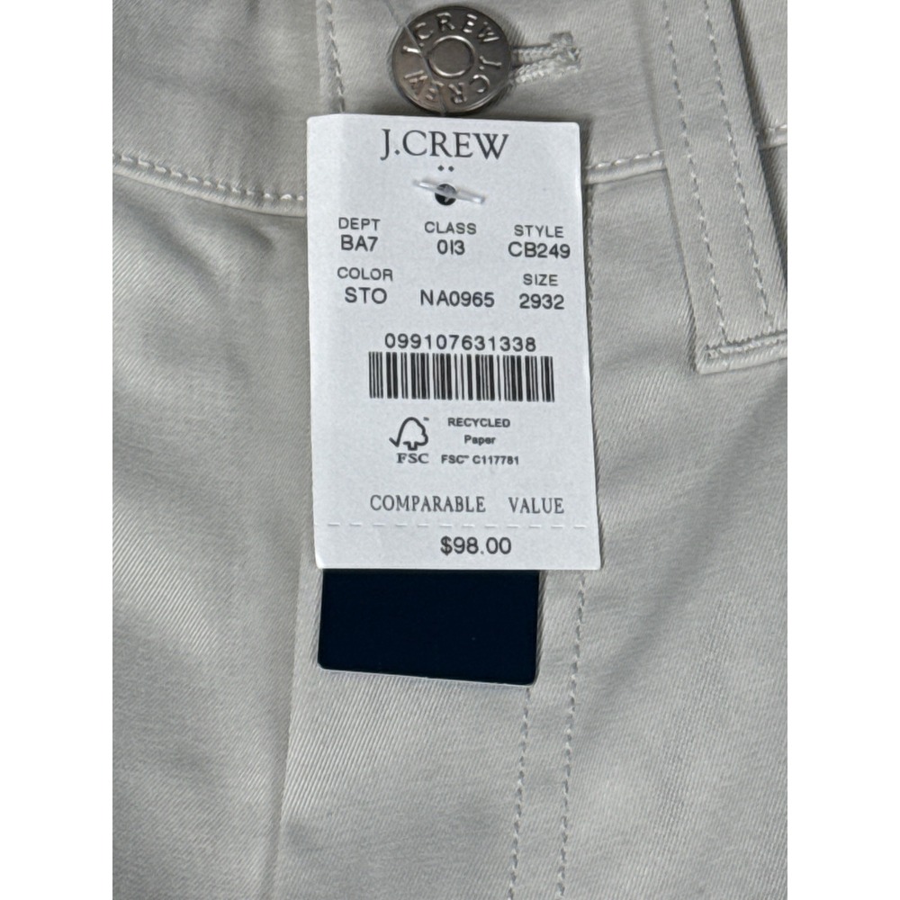 J.Crew Mens Slim Five-Pocket Tech‎ Pant Stone Flex Stretch CB249 29x32 New - Picture 5 of 8